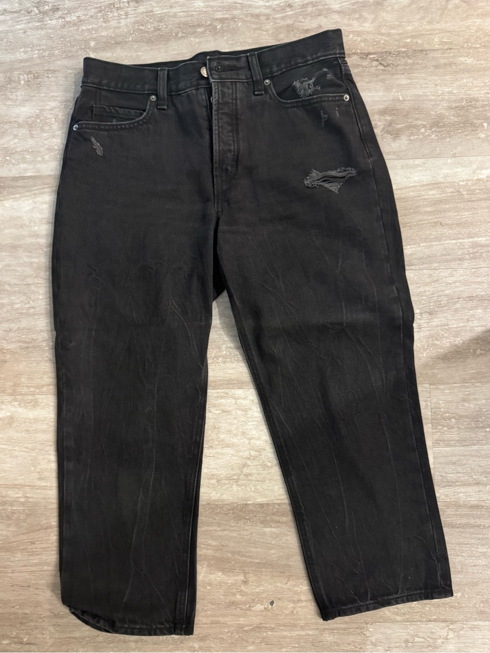 Old Navy Black High-Rise Slouchy Straight Jeans